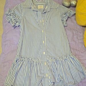 Crewcuts Blue and White Striped Shirt